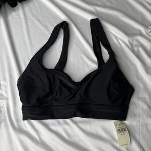 Aerie Black Scoop‎ Neck Bikini Top Wide Straps XXS 075-0753-2811 NWT